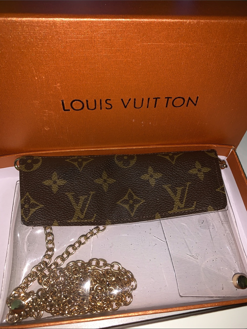 Monogram Clear Crossbody Bag with Gold Chain - Picture 3 of 7